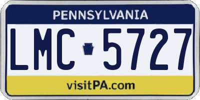 PA license plate LMC5727