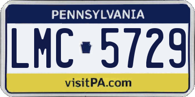 PA license plate LMC5729