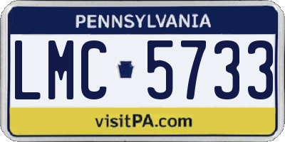 PA license plate LMC5733