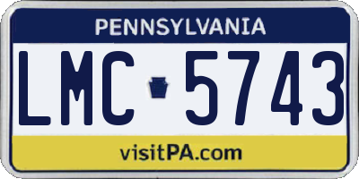 PA license plate LMC5743