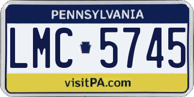 PA license plate LMC5745