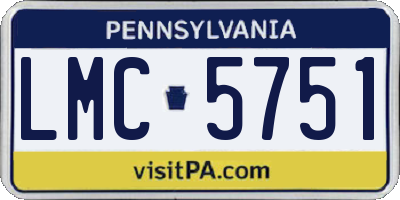 PA license plate LMC5751