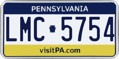 PA license plate LMC5754