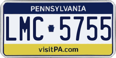 PA license plate LMC5755