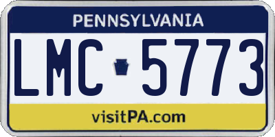 PA license plate LMC5773
