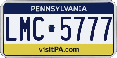 PA license plate LMC5777