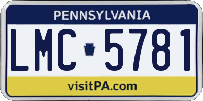 PA license plate LMC5781