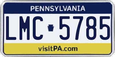 PA license plate LMC5785