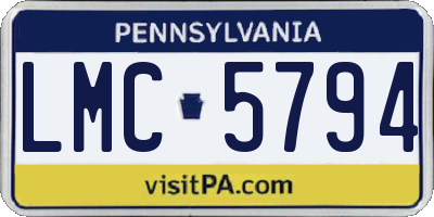 PA license plate LMC5794