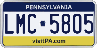 PA license plate LMC5805