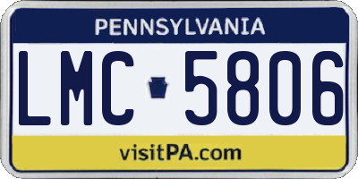 PA license plate LMC5806