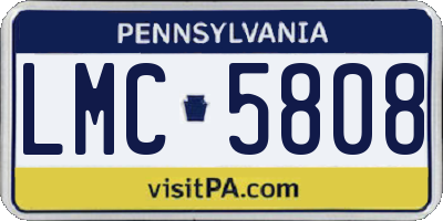 PA license plate LMC5808
