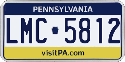 PA license plate LMC5812