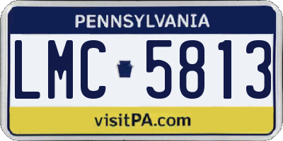 PA license plate LMC5813