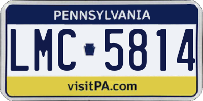 PA license plate LMC5814