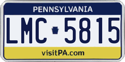 PA license plate LMC5815