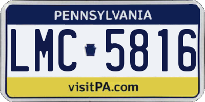 PA license plate LMC5816