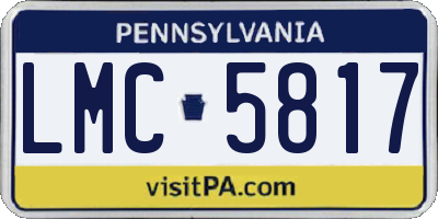 PA license plate LMC5817