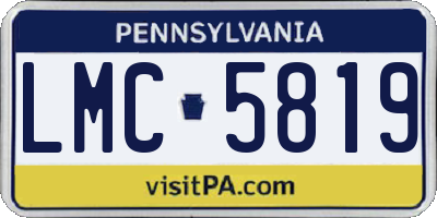 PA license plate LMC5819