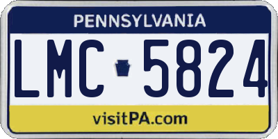 PA license plate LMC5824