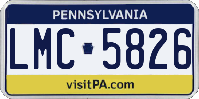 PA license plate LMC5826