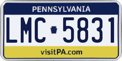PA license plate LMC5831