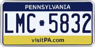 PA license plate LMC5832