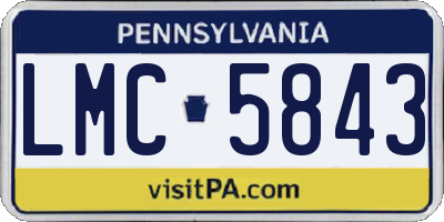PA license plate LMC5843