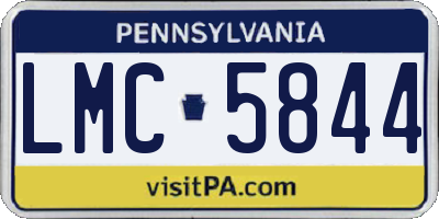PA license plate LMC5844