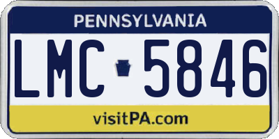 PA license plate LMC5846