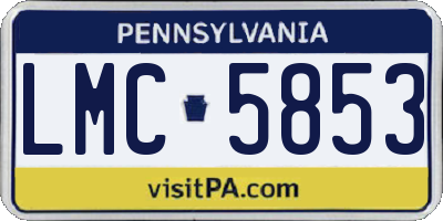 PA license plate LMC5853