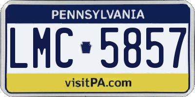 PA license plate LMC5857
