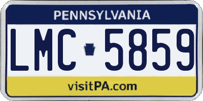 PA license plate LMC5859