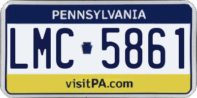 PA license plate LMC5861