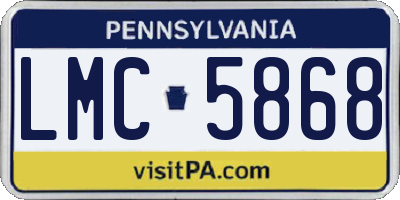 PA license plate LMC5868
