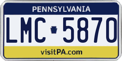 PA license plate LMC5870