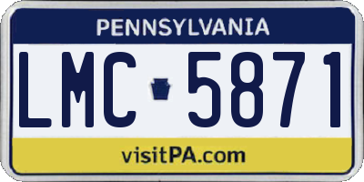 PA license plate LMC5871
