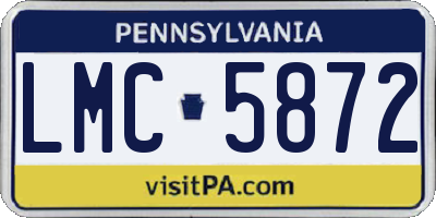 PA license plate LMC5872