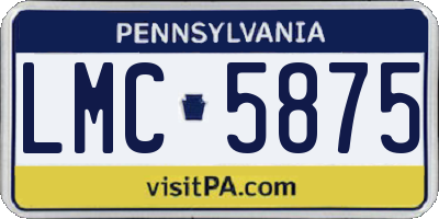 PA license plate LMC5875