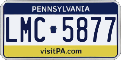 PA license plate LMC5877