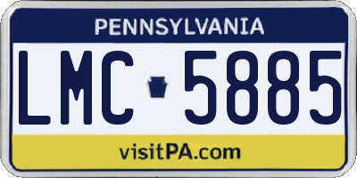 PA license plate LMC5885