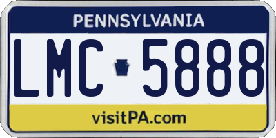 PA license plate LMC5888