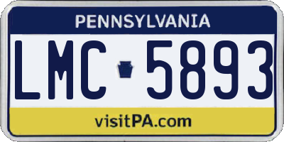 PA license plate LMC5893
