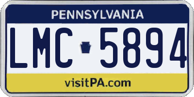 PA license plate LMC5894