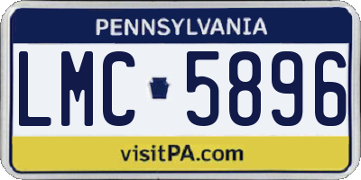 PA license plate LMC5896