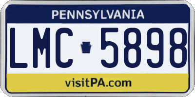 PA license plate LMC5898