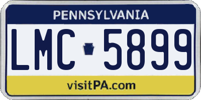 PA license plate LMC5899