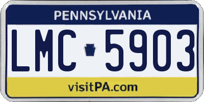 PA license plate LMC5903