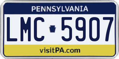 PA license plate LMC5907