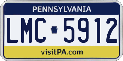 PA license plate LMC5912